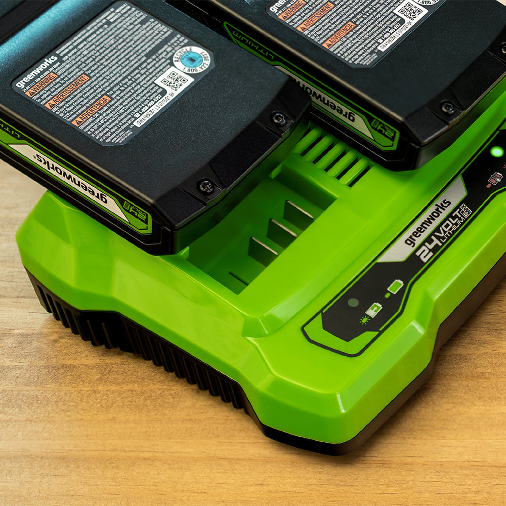 POWERALL 24V startpaket med 2 x 2Ah-batterier + dubbelladdare