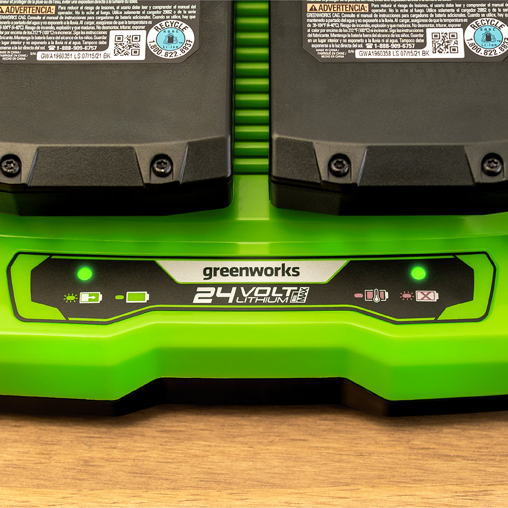POWERALL 24V startpaket med 2 x 2Ah-batterier + dubbelladdare