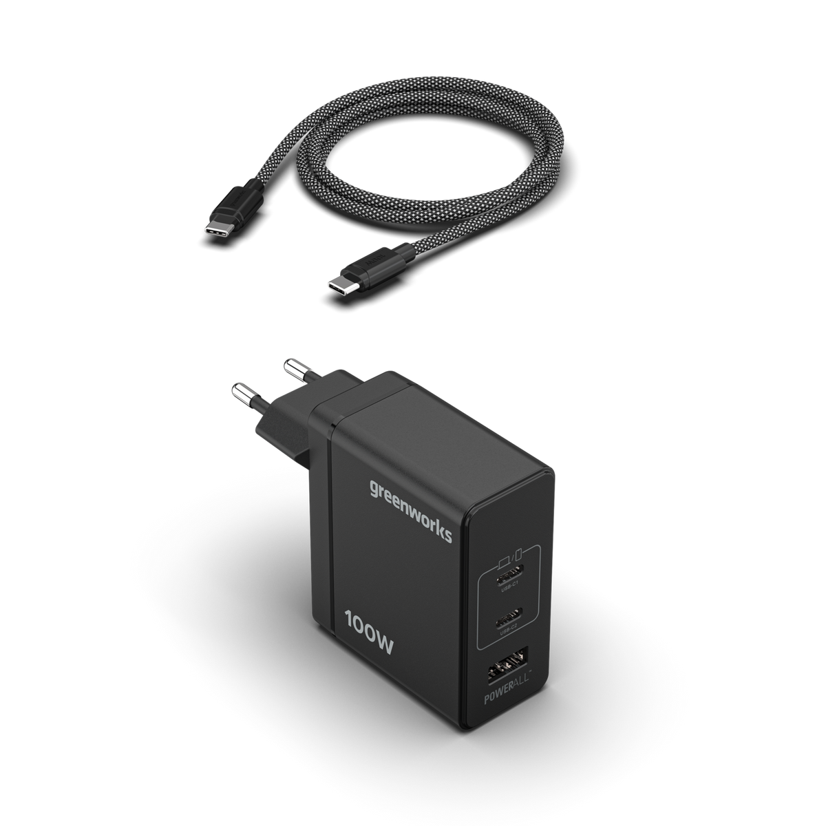 POWERALL 24 V 100W USB-C-laddare + 100W USB-C-kabel