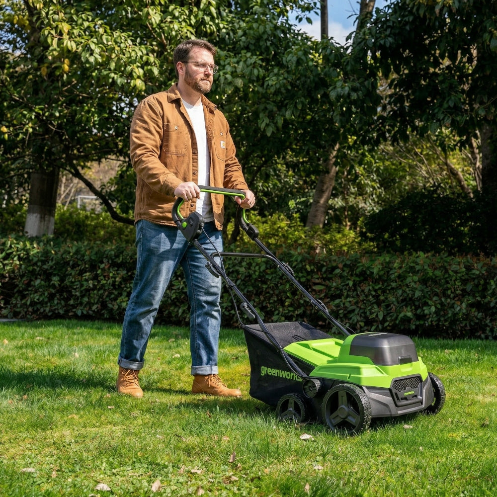 POWERALL 48 V (24 V × 2) mossrivare/vertikalskärare 2-i-1 38 cm – endast verktyg