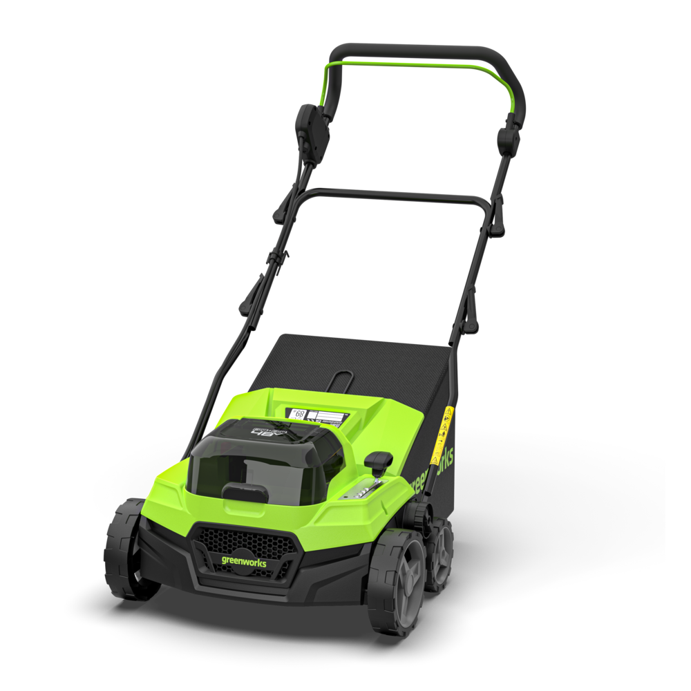 POWERALL 48 V (24 V × 2) mossrivare/vertikalskärare 2-i-1 38 cm – endast verktyg