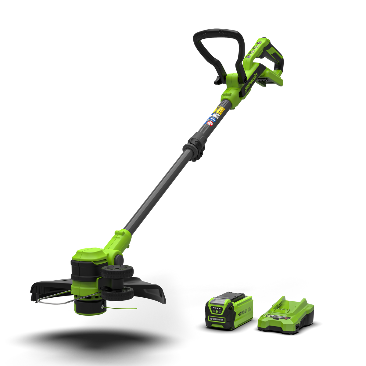 40 V grästrimmer 33 cm, gen. II – 2 Ah-batteri