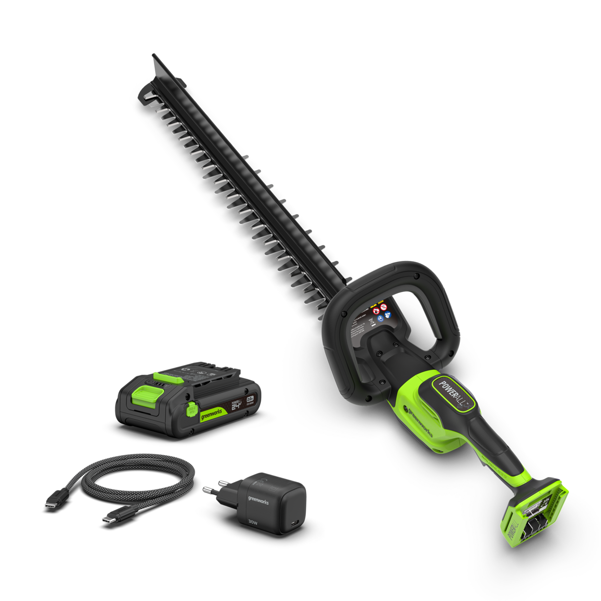POWERALL 24 V häcksax 56 cm, gen. II – 2 Ah-batteri