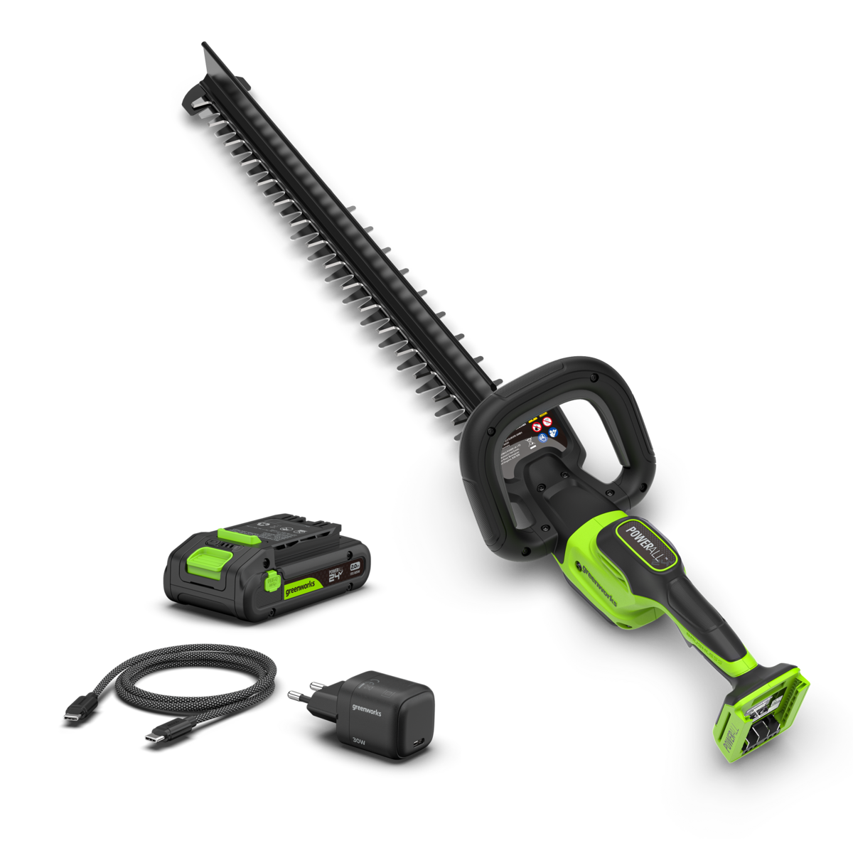 POWERALL 24 V häcksax 61 cm, gen. II – 2 Ah-batteri