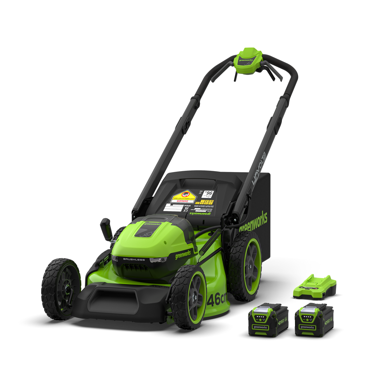 40 V gräsklippare 46 cm, självgående, gen. II – 2 × 4 Ah-batteri