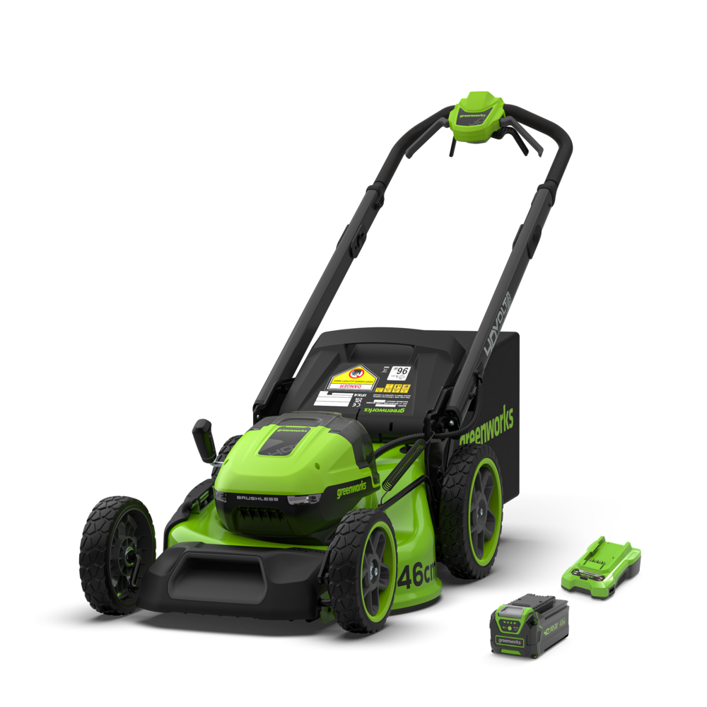 40 V gräsklippare 46 cm, självgående, gen. II – 4 Ah-batteri
