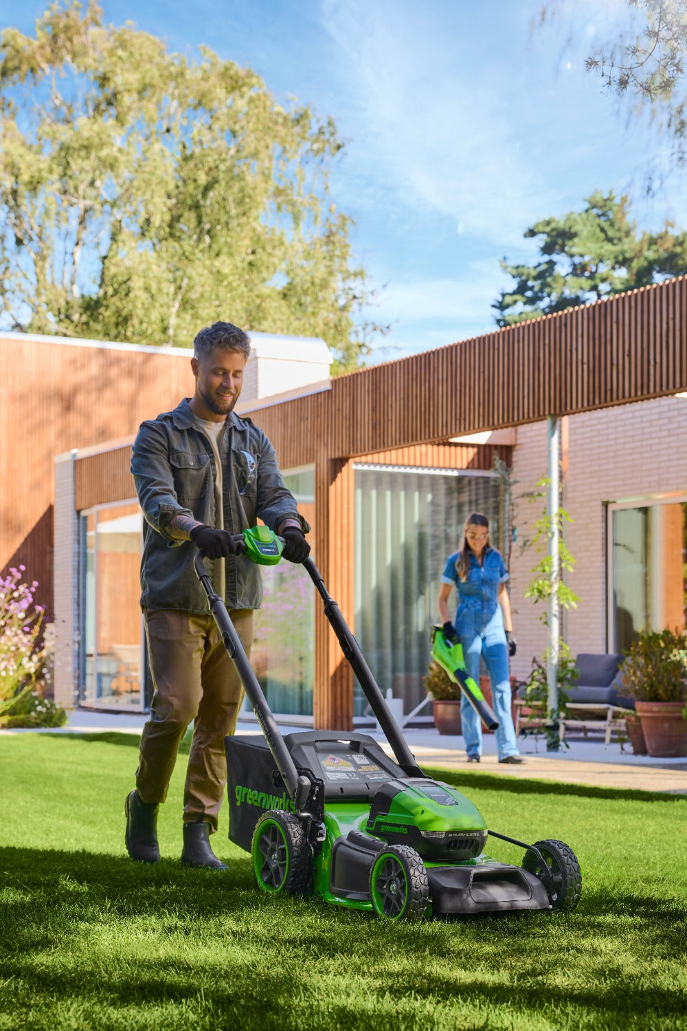 POWERALL 48 V (24 V x 2) gräsklippare 46 cm SP Gen. II – 2 x 4 Ah batteri