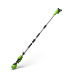 Gardening tool with green handles on a white background