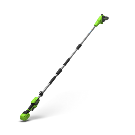 Gardening tool with green handles on a white background