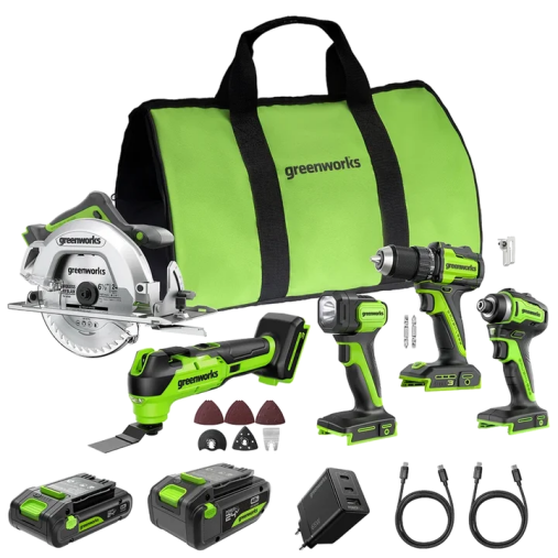 POWERALL 24 V kombinationsset med 5 elverktyg – 2 batterier