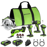 POWERALL 24 V kombinationsset med 5 elverktyg – 2 batterier