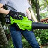 POWERALL 48 V (24 V x 2) lövblås 217 km/h – 2 x 4 Ah-batteri