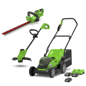 24V+24V Kombo-set Gräsklippare 36cm + Grästrimmer 25cm + Häcksax 56cm