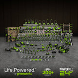 POWERALL 48 V (24 V × 2) mossrivare/vertikalskärare 2-i-1 38 cm – endast verktyg