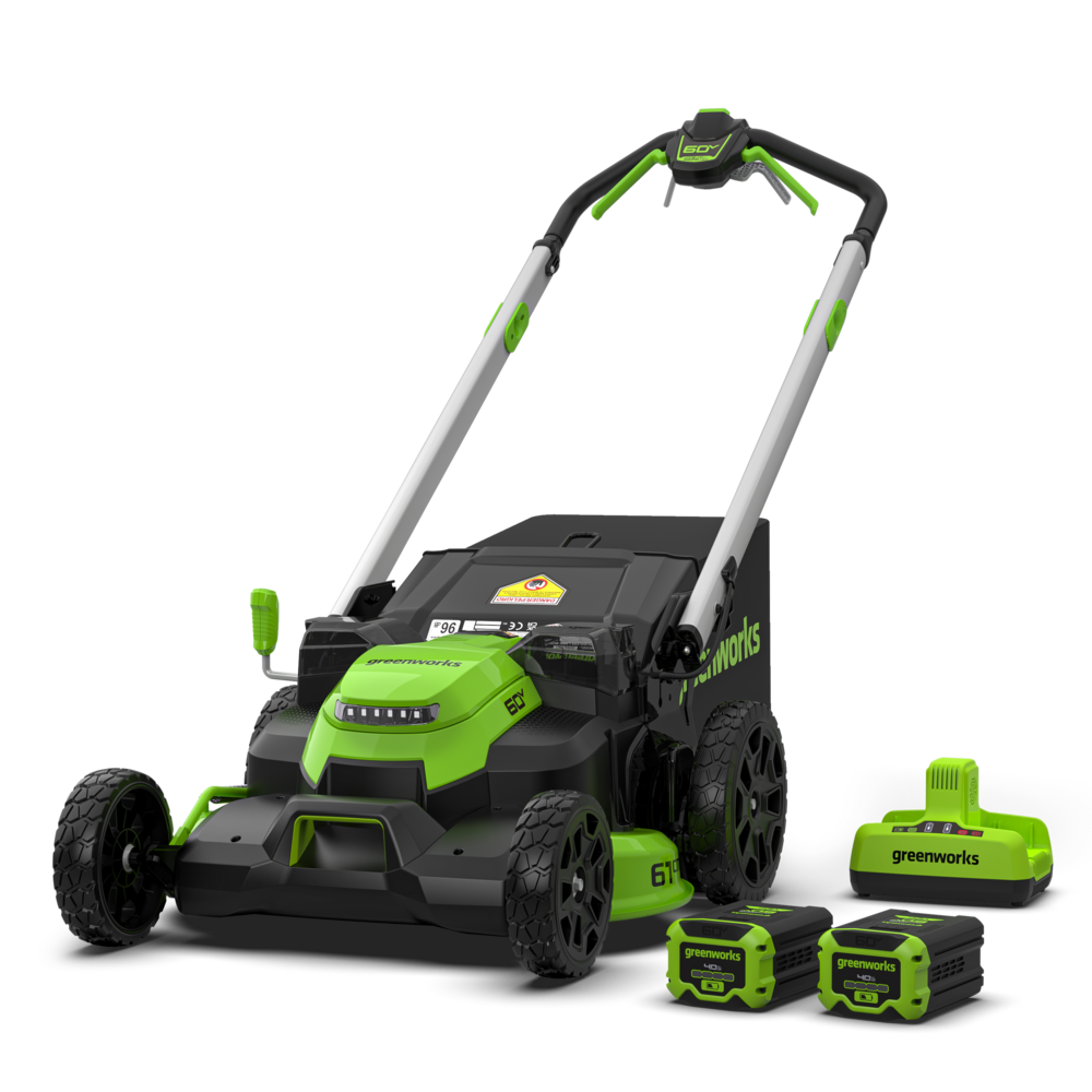 60 V gräsklippare 61 cm, självgående – 2 × 4 Ah-batteri