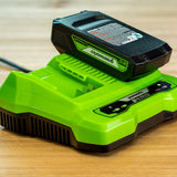 POWERALL 24V startpaket med 2 x 2Ah-batterier + dubbelladdare