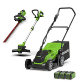 40 V gräsklippare 35 cm + grästrimmer 33 cm + häcksax 61 cm, set