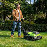 POWERALL 48 V (24 V × 2) mossrivare/vertikalskärare 2-i-1 38 cm – endast verktyg