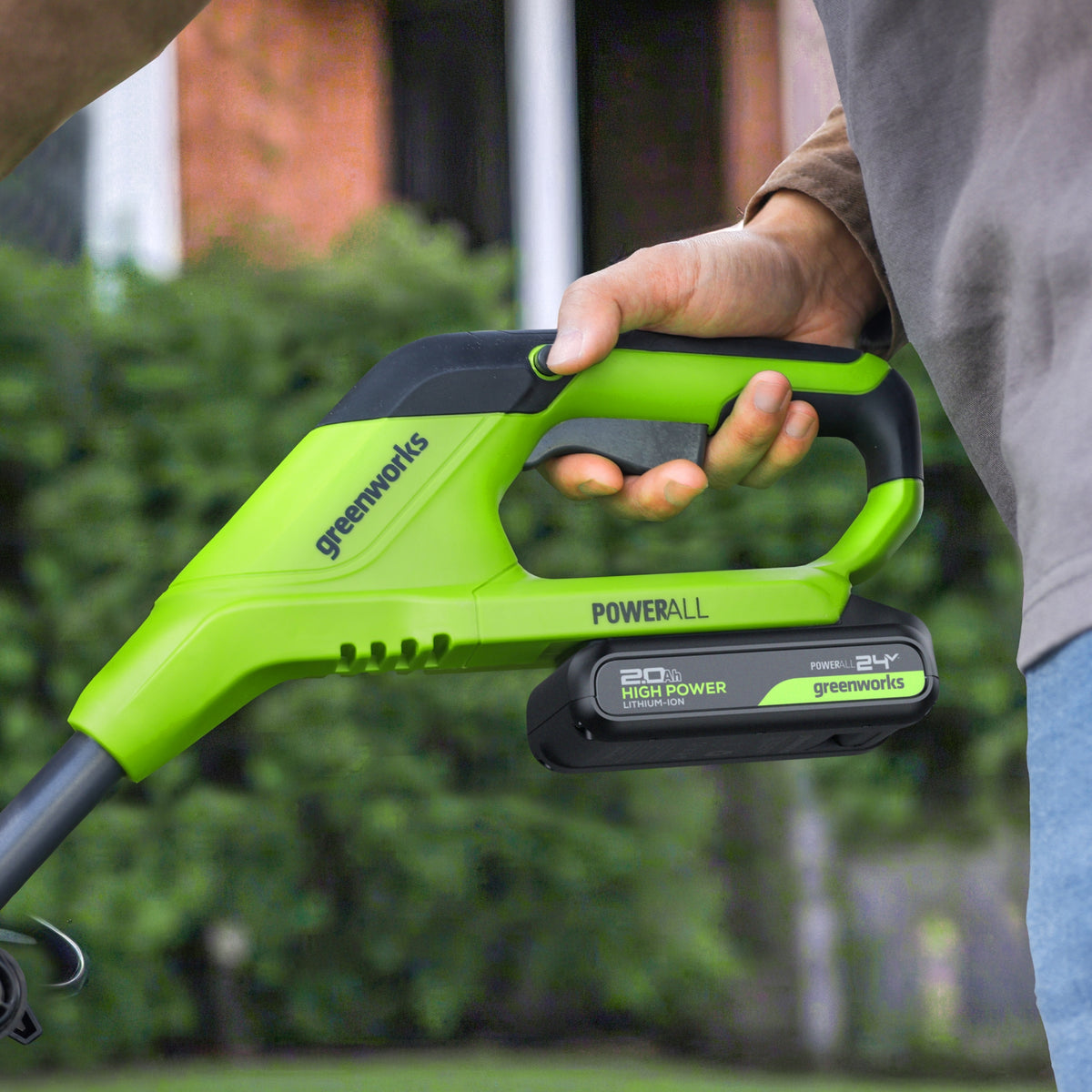 POWERALL 48 V (24 V x 2) gräsklippare 36 cm + 24 V grästrimmer 25 cm, gen. II, set