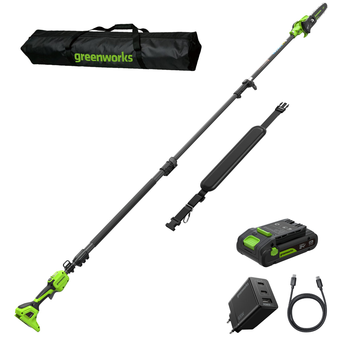 POWERALL 24V teleskopisk stångsåg 20 cm - 3Ah-batteri
