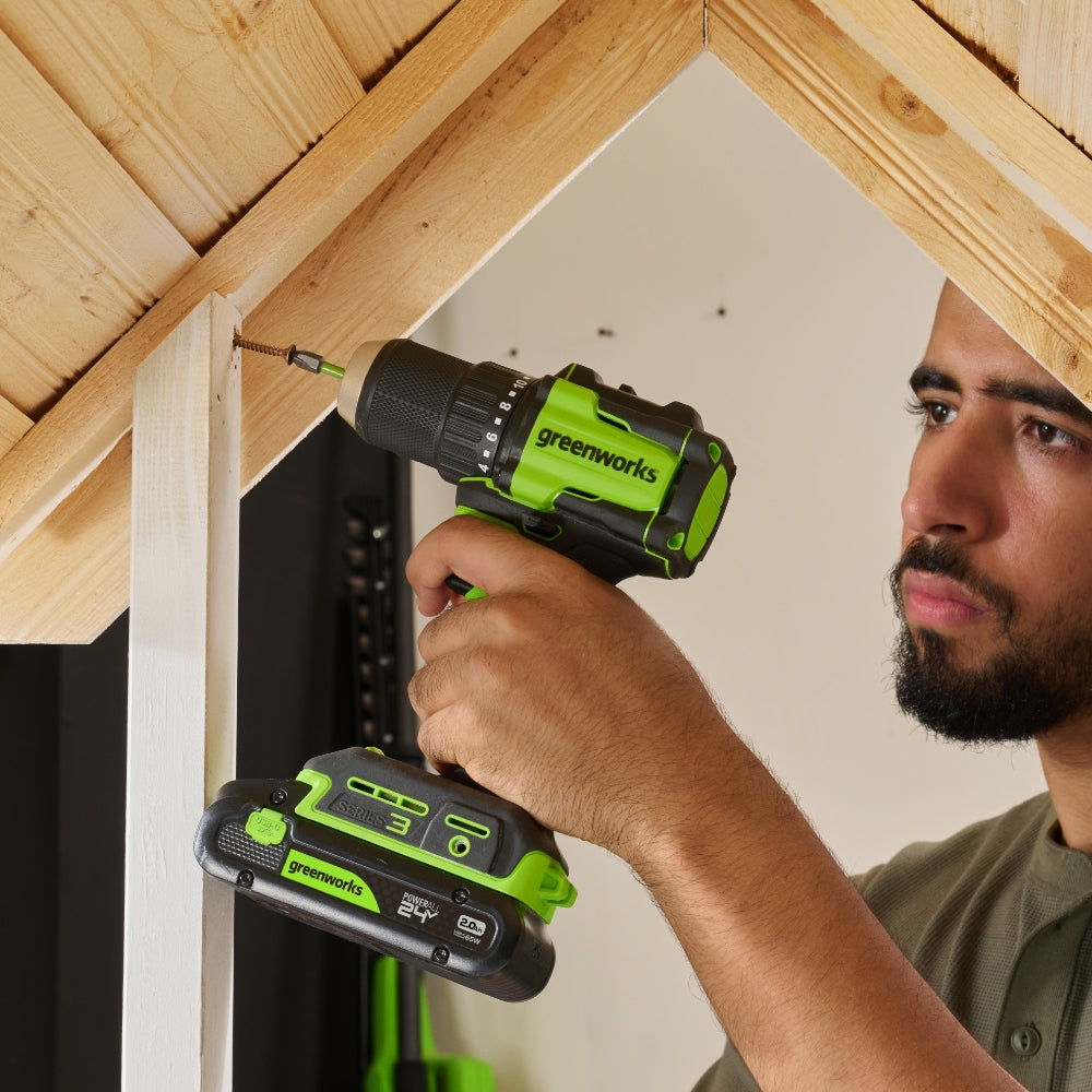POWERALL 24 V borrskruvdragare + cirkelsåg, set – 2x 2 Ah-batterier