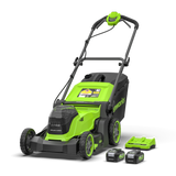 POWERALL 48 V (24 V x 2) gräsklippare 41 cm – 2 x 4 Ah batteri