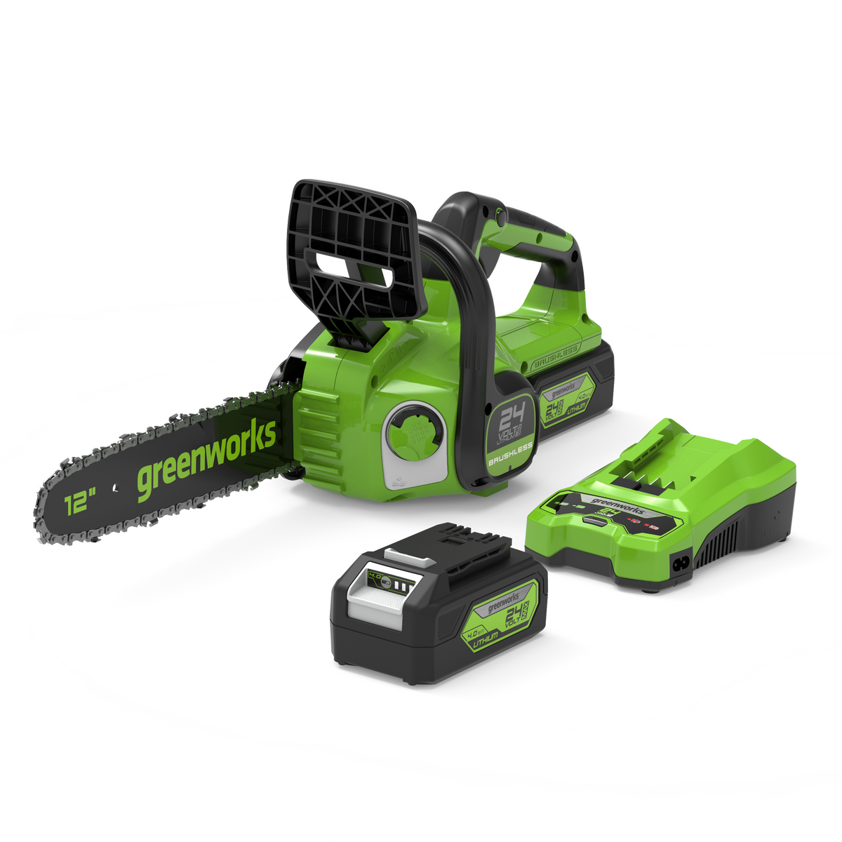 POWERALL 24 V motorsåg 30 cm – 4 Ah-batteri