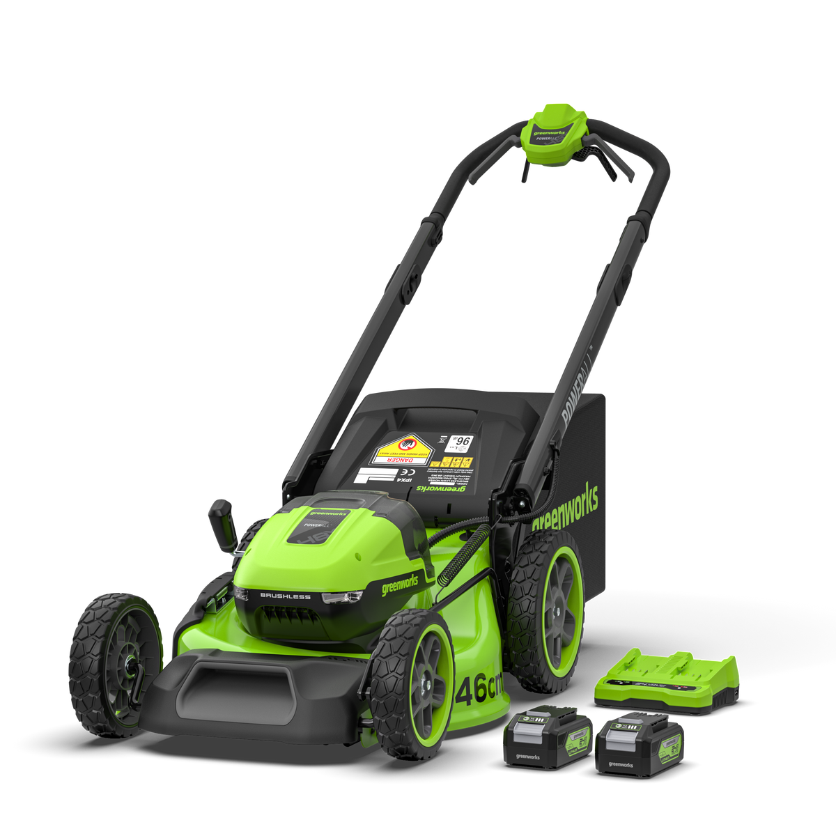 POWERALL 48 V (24 V x 2) gräsklippare 46 cm SP Gen. II – 2 x 4 Ah batteri