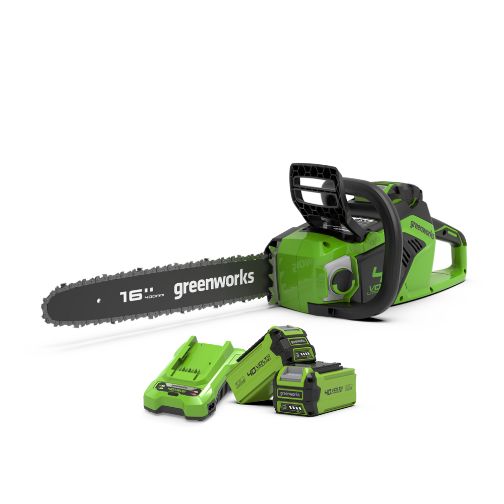 40 V motorsåg 40 cm 1,8 kW – 2× 2 Ah-batteri