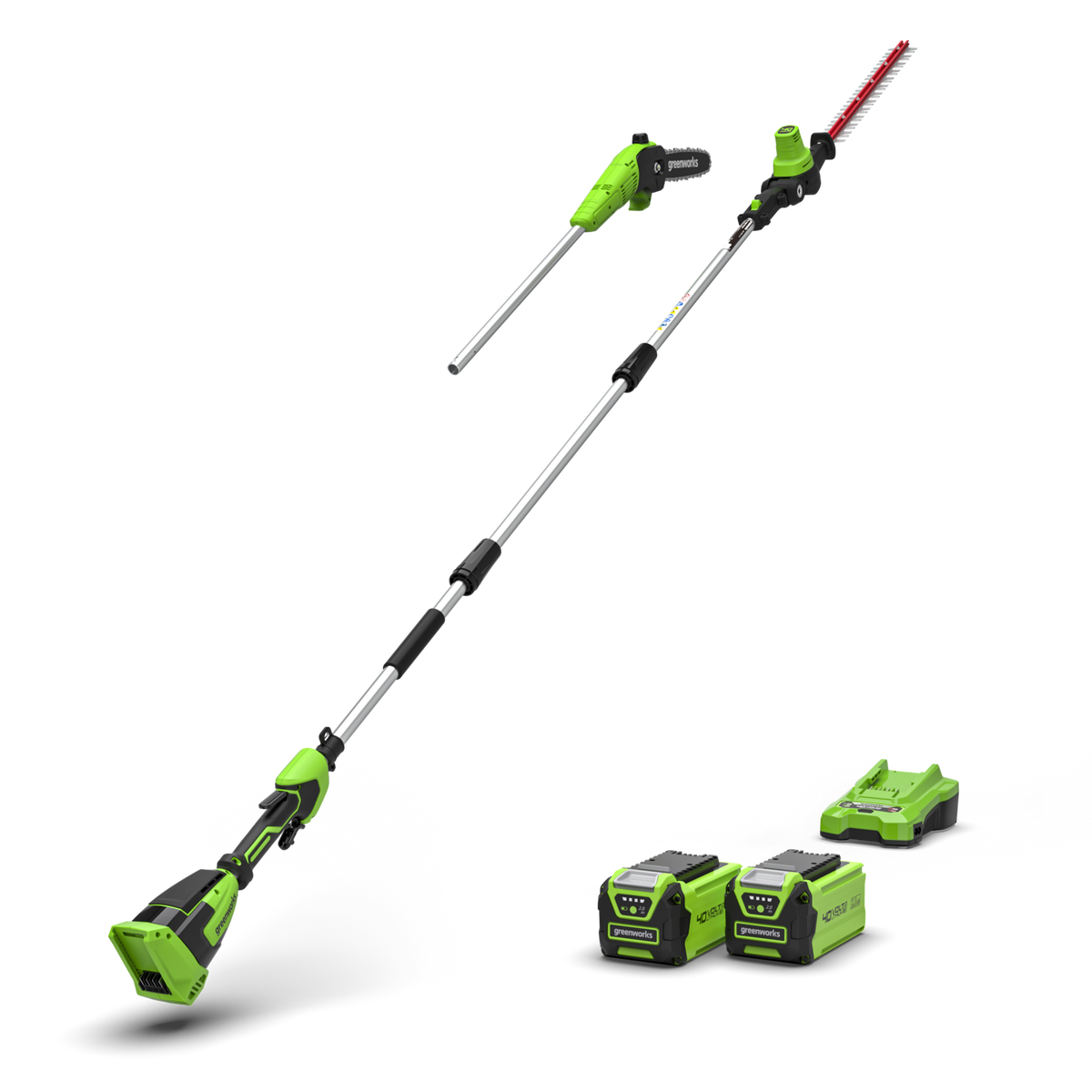 40 V stångsåg och häcksax Gen. II – 2 x 2 Ah batteri