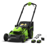 POWERALL 48 V (24 V x 2) gräsklippare 51 cm, självgående – 2 × 6 Ah-batteri