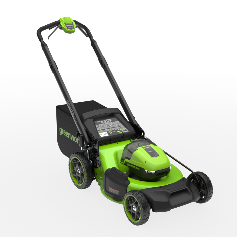 POWERALL 48 V (24 V x 2) gräsklippare 51 cm, självgående – 2 × 6 Ah-batteri