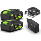 POWERALL 24 V startpaket med 2 × 4 Ah USB-C-batterier + 140 W laddare