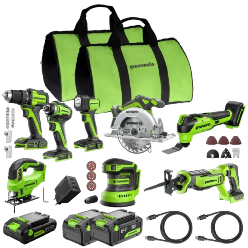 POWERALL 24 V kombinationsset med 8 elverktyg – 3 batterier