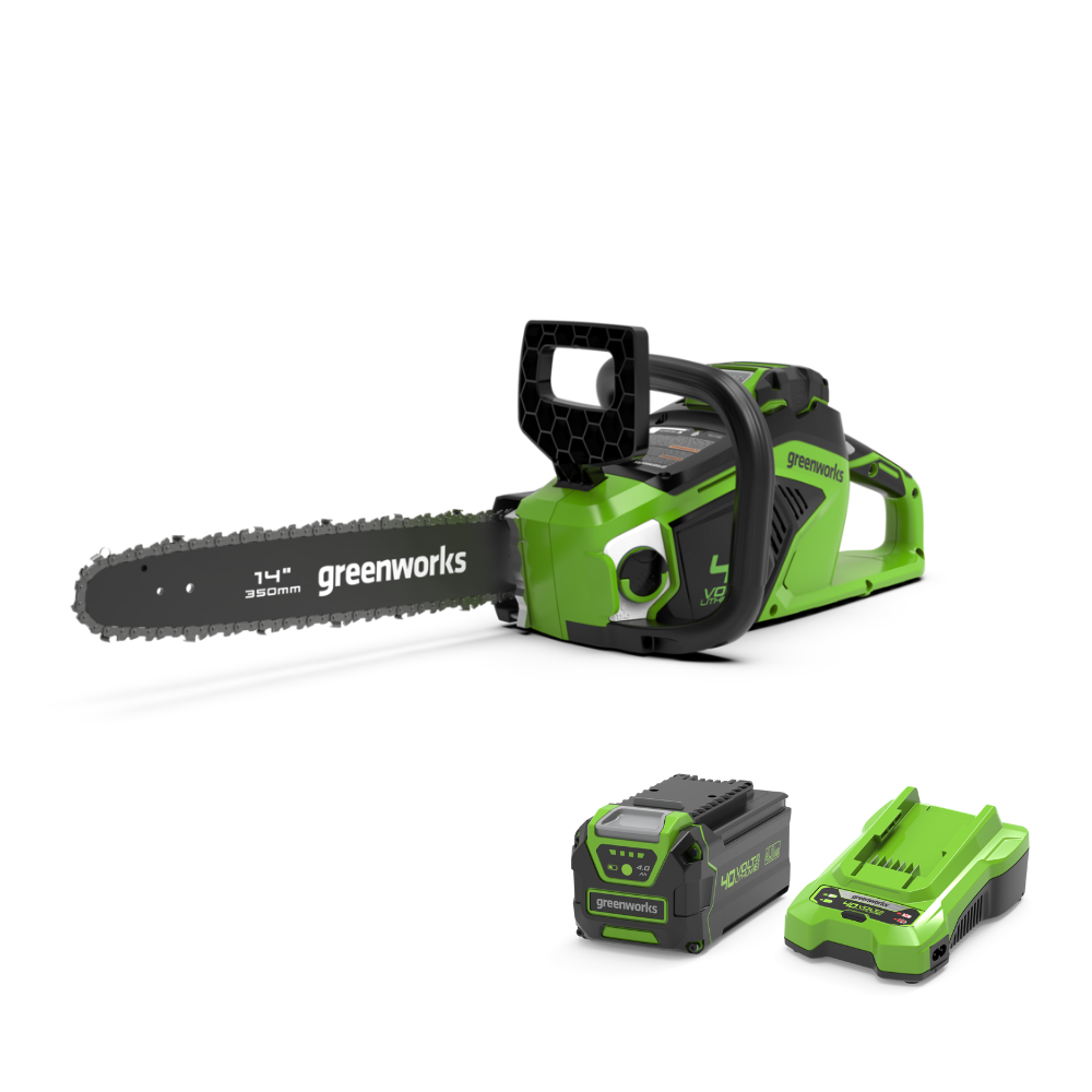 40 V motorsåg 35 cm 1,5 kW – 4 Ah-batteri