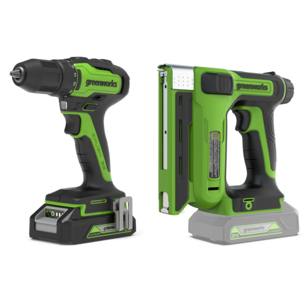 POWERALL 24 V borrmaskin + häftpistol, set