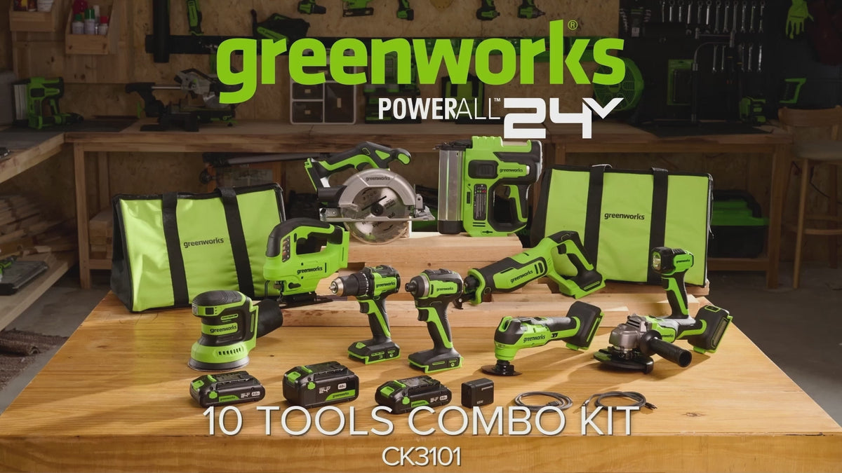 POWERALL 24 V kombinationsset med 10 elverktyg – 3 batterier